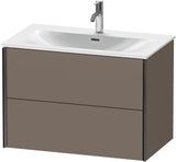 DURAVIT XViu Waschtischunterbau wandhängend 810 mm, 2 Schubladen, flannel grey seidenmatt, Tip-On Technik