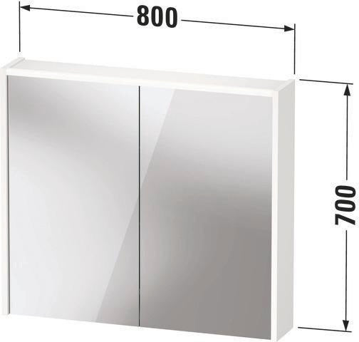 DURAVIT D-Code Spiegelschrank 800 mm mit LED-Beleuchtung, 2 Türen, Eiche Marmor