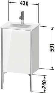 Duravit Waschtischunterbau XVIU 591x430x310mm Pro sw ma TA li ta s-matt – bodenstehend mit Aluminiumprofil