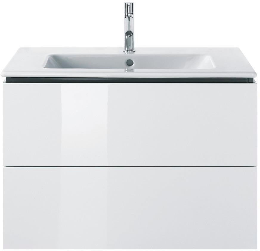 Duravit L-Cube Waschtischunterbau 820 mm taupe matt mit 2 Schubkästen und Tip-On-Technik