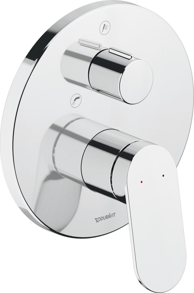 DURAVIT Wave Einhebel-Wannenmischer Unterputz mit Keramikmischsystem und Umstelleinheit in Chrom