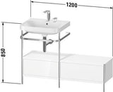Duravit Happy D.2 Plus Waschtischset 1200 mm taupe supermatt – Einrichtungssystem Nussbaum rechts, bodenstehend, mit Hahnloch