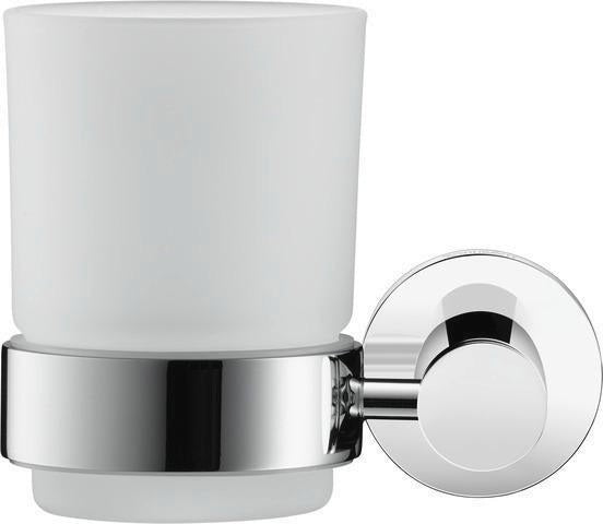 DURAVIT D-Code Glashalter mit Glas links in Chrom – Wandmontage, verchromt, inkl. Befestigungsmaterial