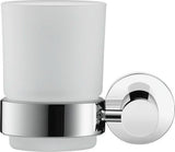 DURAVIT D-Code Glashalter mit Glas links in Chrom – Wandmontage, verchromt, inkl. Befestigungsmaterial