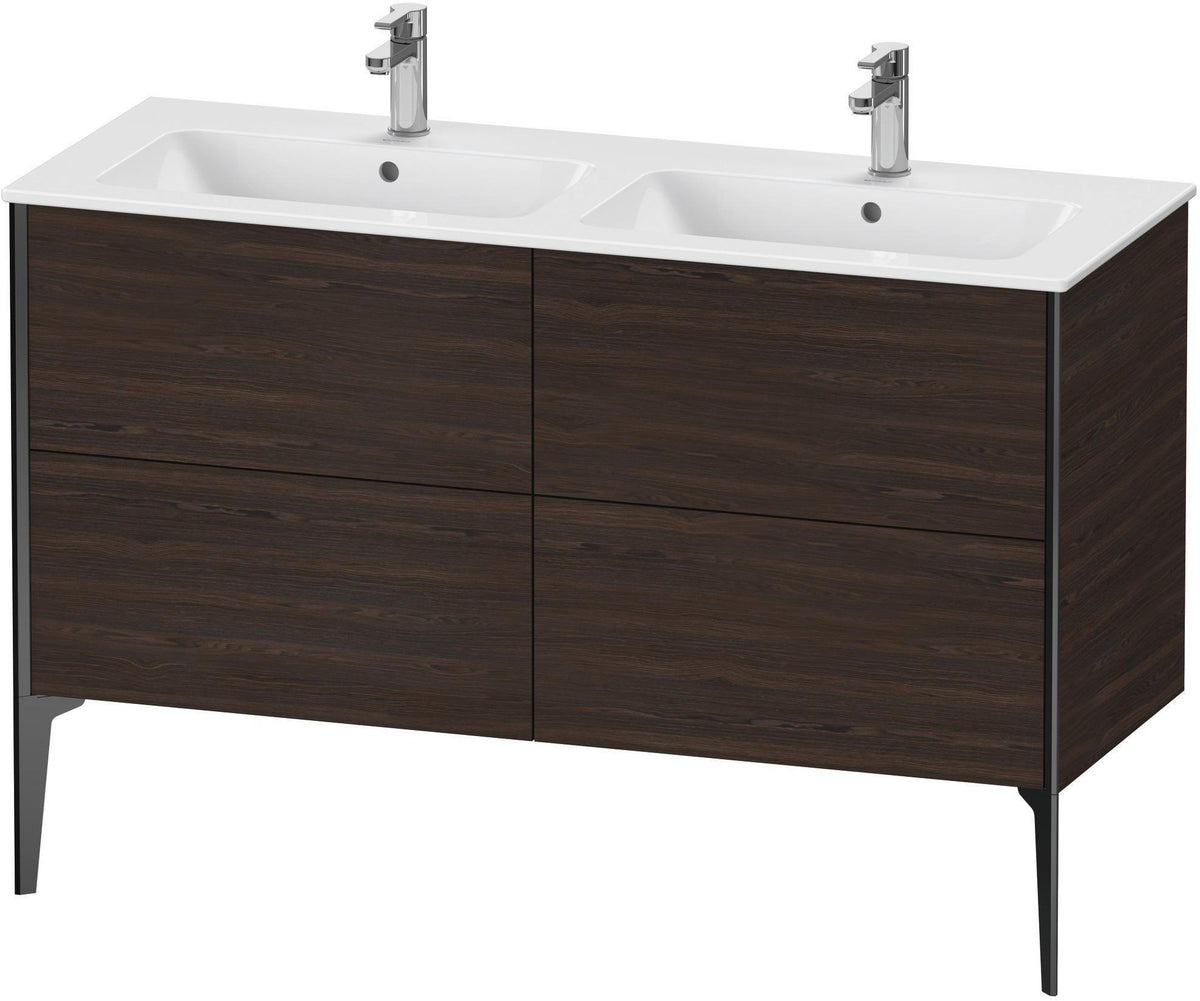 DURAVIT XViu Waschtischunterbau bodenstehend 1280 mm, 4 Auszüge, weiß matt – Tip-On