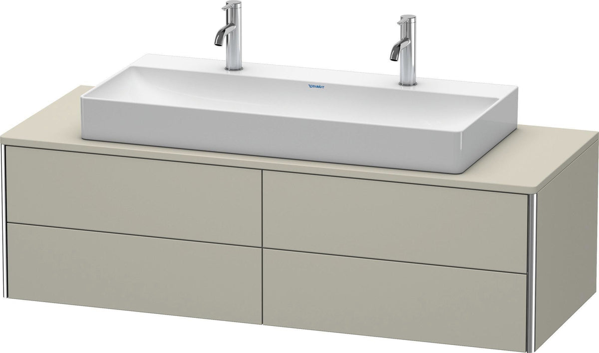 DURAVIT XSquare Waschtischunterbau 1400 mm, 4 Schubkästen, betongrau matt, wandhängend