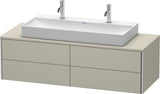 DURAVIT XSquare Waschtischunterbau 1400 mm, 4 Schubkästen, betongrau matt, wandhängend
