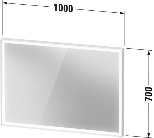 DURAVIT L-Cube Lichtspiegel 650x700mm mit Sensor, LED-Beleuchtung, Spiegelheizung & Kondensschutz, Weiß