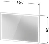 DURAVIT L-Cube Lichtspiegel 650x700mm mit Sensor, LED-Beleuchtung, Spiegelheizung & Kondensschutz, Weiß