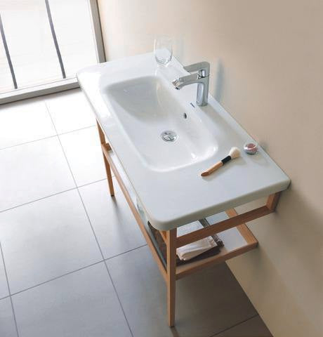 DURAVIT DuraStyle Möbel-Accessoire mit Ablage & Handtuchhalter 440x940x805 mm Weiß Matt/Eiche Massiv