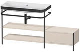 Duravit Waschtischset Happy D.2 Plus 1600x490mm taupe supermatt mit Hahnloch