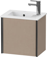 DURAVIT XViu Waschtischunterbau wandhängend 410 mm, 1 Tür links, schwarz matt/leinen