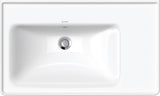 Duravit Waschtisch D-Neo 800 mm weiß mit Überlauf, Becken links, Hahnlochbank, Wandmontage