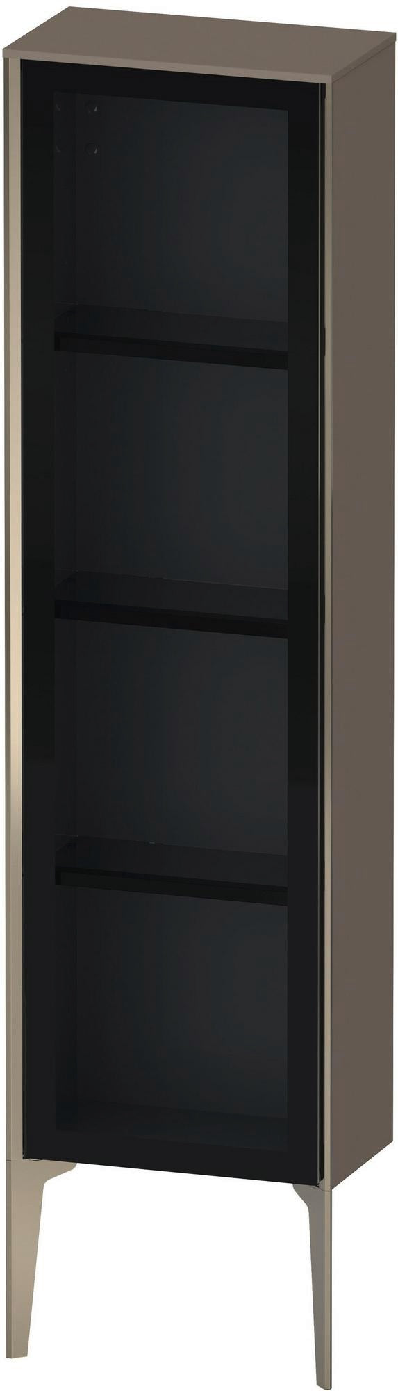 DURAVIT XViu Halbhochschrank 1330 mm mit Glastür rechts, champagner matt/weiß hochglanz