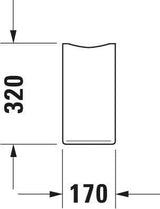 Duravit Halbsäule Starck 3 von Philippe Starck – Keramik, weiß, 315x170x320 mm
