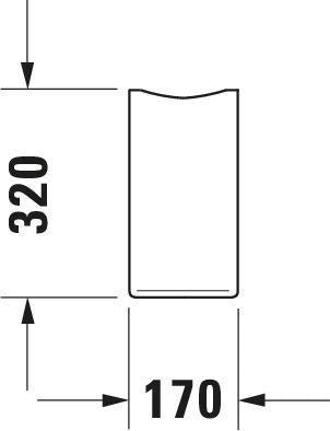 DURAVIT Halbsäule Starck 3 aus Keramik mit WonderGliss, 315 x 170 x 320 mm, Weiß