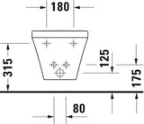 DURAVIT DuraStyle Wand-Bidet 480 mm mit Überlauf, Hahnlochbank, 1 Hahnloch, weiß