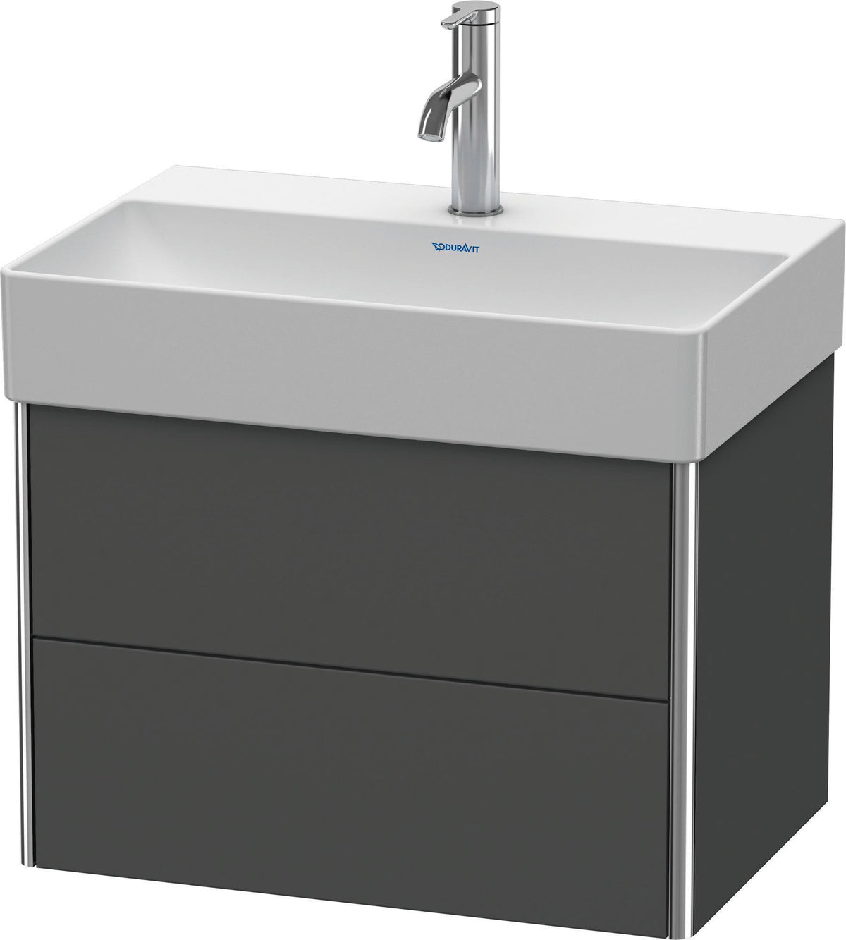 Duravit XSquare Waschtischunterbau 584 mm, 2 Schubkästen, Betongrau Matt, wandhängend