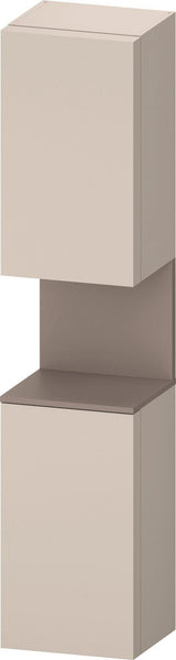 DURAVIT Qatego Hochschrank 400 mm Eiche Schwarz Matt – 2 Türen, Soft-Close, Tip-on