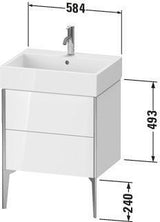Duravit Waschtischunterbau XVIU 493x584x454mm Prof. Champ matt weiß matt – bodenstehend, 2 Auszüge, Tip-On