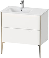 Duravit XViu Waschtischunterbau bodenstehend 810 mm mit 2 Auszügen, weiß matt, Tip-On Technik