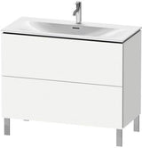 Duravit Waschtischunterbau L-Cube 704x1020x481 mm weiß matt – 2 Auszüge, Tip-On, für Viu