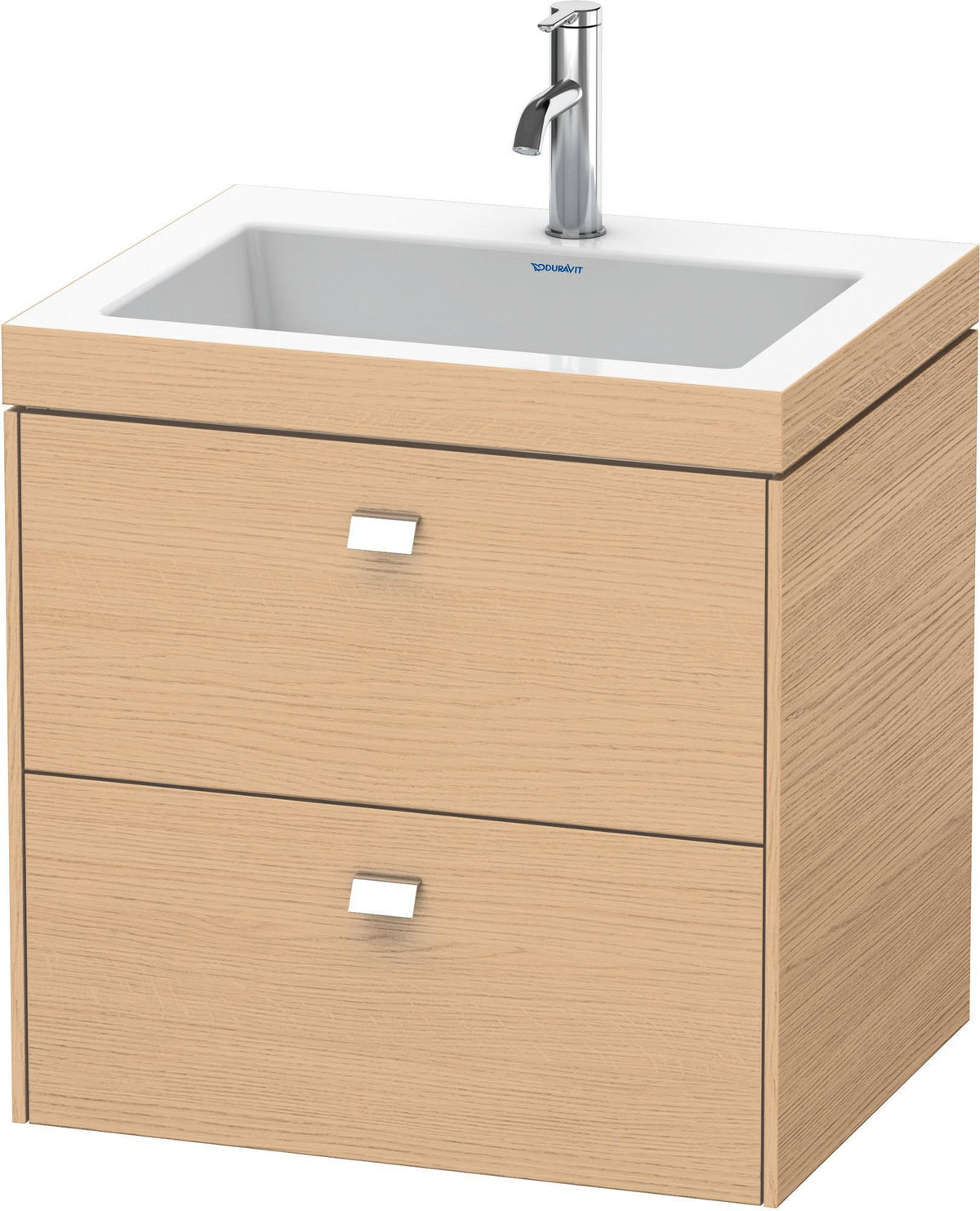 Duravit Brioso c-bonded Waschtischset 613x600x480 mm mit 2 Schubkästen, Chrom/Betongrau Matt