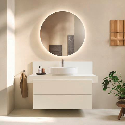 Duravit Balcoon Konsole 1000x370x550 mm – Elfenbein Matt, 1 Ausschnitt mittig