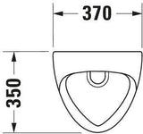Duravit Urinal BEN 370x350mm mit Fliege, Zulauf hinten, weiß