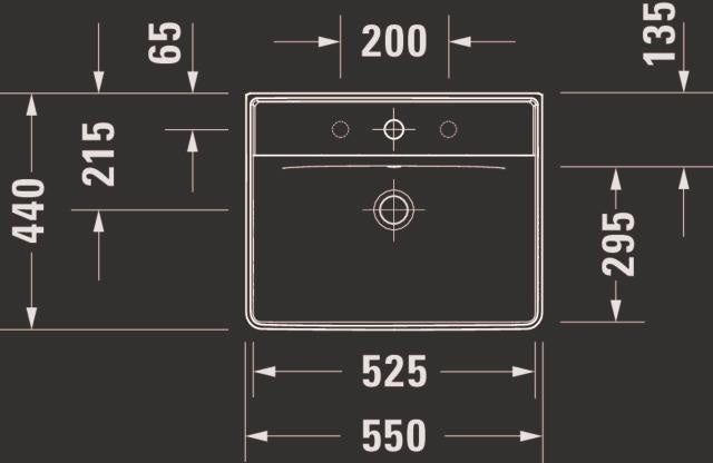 Duravit D-Neo Waschtisch 550 mm weiß mit Überlauf und WonderGliss