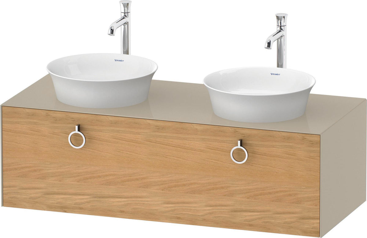 Duravit White Tulip Konsolenwaschtischunterbau 1300 mm Eiche mitte, 1 Auszug, weiß seidenmatt