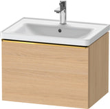 Duravit D-Neo Waschtischunterbau 634 mm betongrau matt mit Bronze-Griff und Soft-Close-Auszug