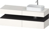 Duravit Qatego Konsolenwaschtischunterbau 1600 mm Weiß Hochglanz mit Eiche Schwarz Nische