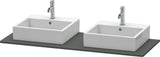 DURAVIT XSquare Konsole 1400 mm betongrau matt mit zwei Ausschnitten für Doppelwaschtisch