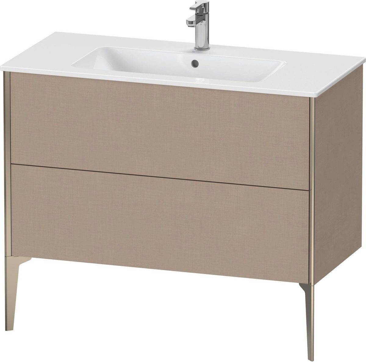 Duravit XViu Waschtischunterbau bodenstehend 1010 mm, 2 Auszüge, weiß matt, Tip-On