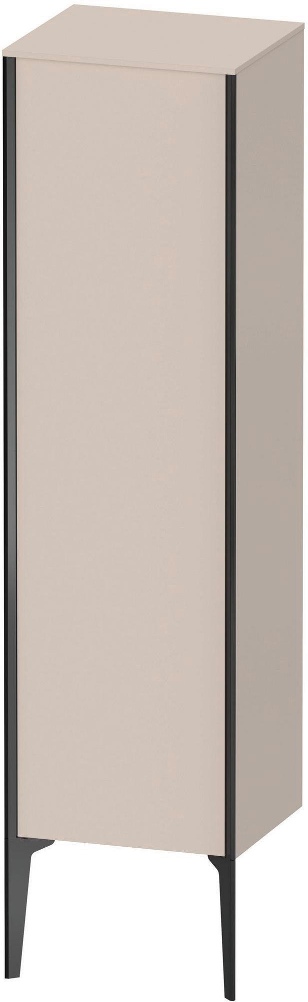 Duravit XViu Halbhochschrank 1330 mm, 1 Tür, links, Basalt Matt – Push-Open & Soft-Close
