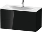 schwarz hochglanz / Mitteldichte Faserplatte (MDF) / 2 Schubkästen