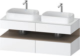 Duravit Qatego Konsolenwaschtischunterbau 1400 mm Basalt Matt mit 2 Auszügen und LED-Beleuchtung