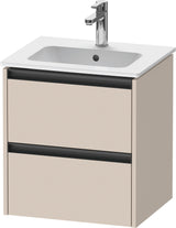 Duravit Ketho.2 Waschtischunterbau wandhängend 510 mm mit 2 Schubkästen, Betongrau Matt