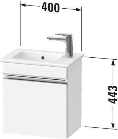 DURAVIT Sivida Waschtischunterbau 400 mm Nussbaum – Wandhängend, 1 Tür, Dämpfung