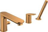 DURAVIT Wave 3-Loch Wannenarmatur mit Keramikmischsystem in Bronze Gebürstet