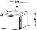 Duravit L-Cube Waschtischunterbau 620 mm taupe supermatt mit Tip-On-Technik