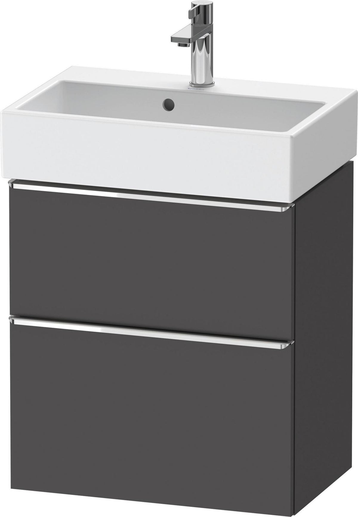 DURAVIT D-Neo Waschtischunterbau wandhängend Eiche Schwarz 584 mm mit Auszug und Schubkasten