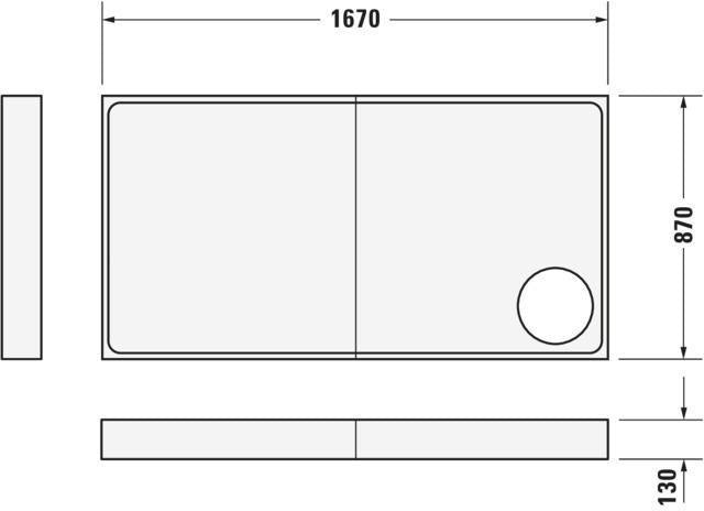 DURAVIT Starck Slimline Duschwanne 1700x750x60 mm Weiß Sanitäracryl Antislip