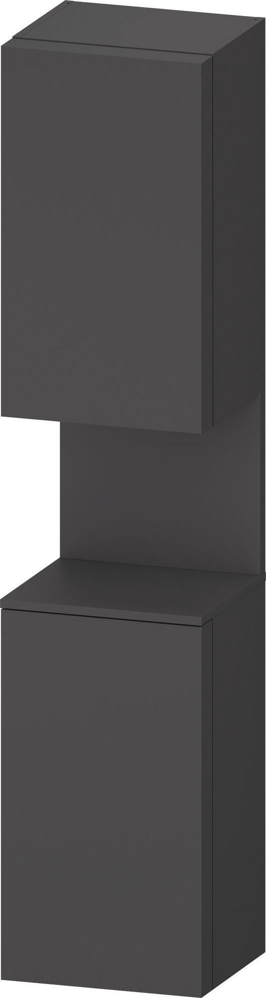 DURAVIT Qatego Hochschrank 400 mm Eiche Schwarz Matt – 2 Türen, Soft-Close, Tip-on