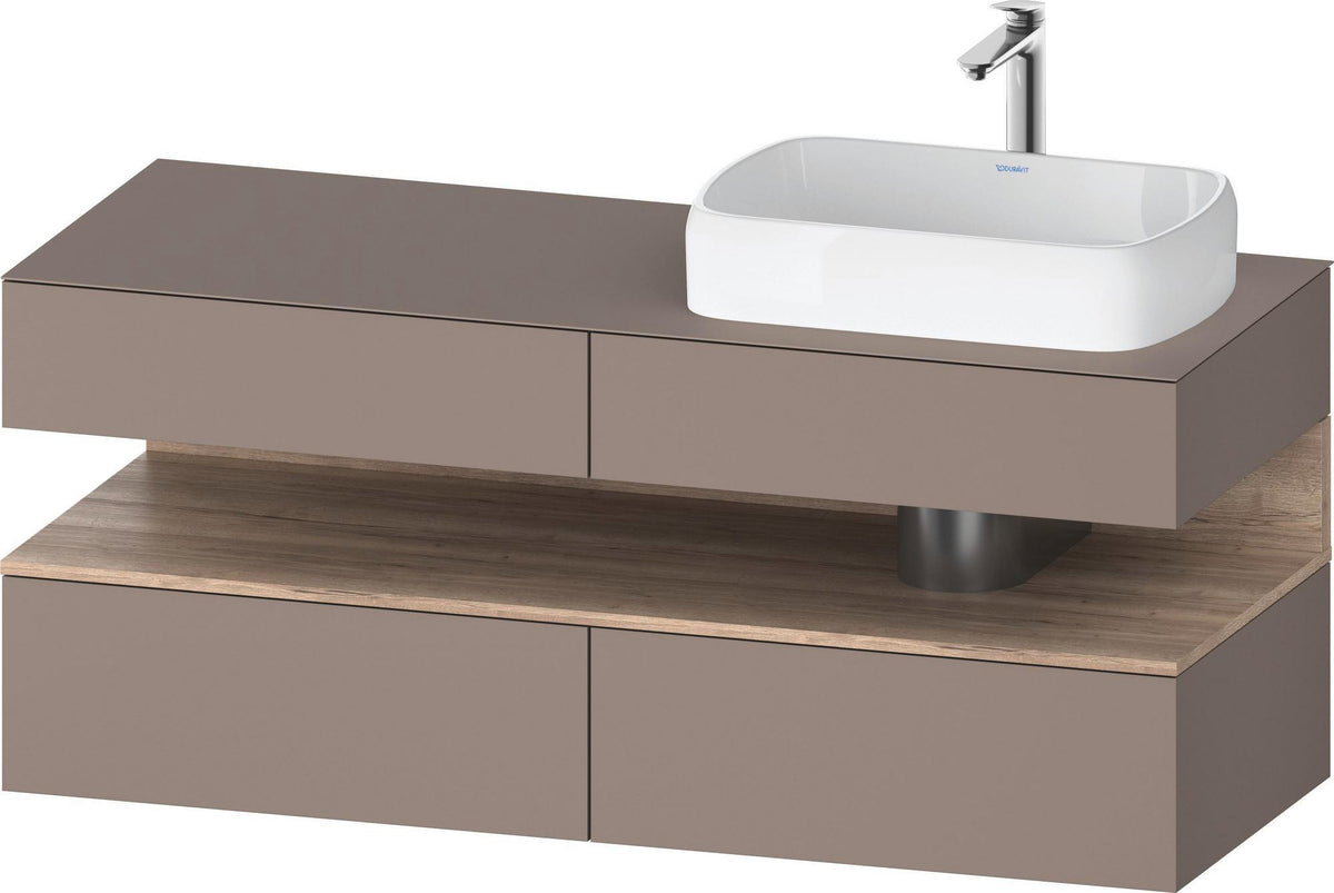 DURAVIT Qatego Konsolenwaschtischunterbau 1400 mm Weiß Matt Eiche Schwarz Matt wandhängend