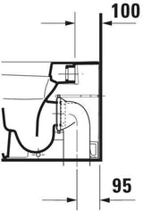 DURAVIT DuraStyle Stand-WC 575 mm Tiefspüler, Abgang waagerecht, WonderGliss, weiß
