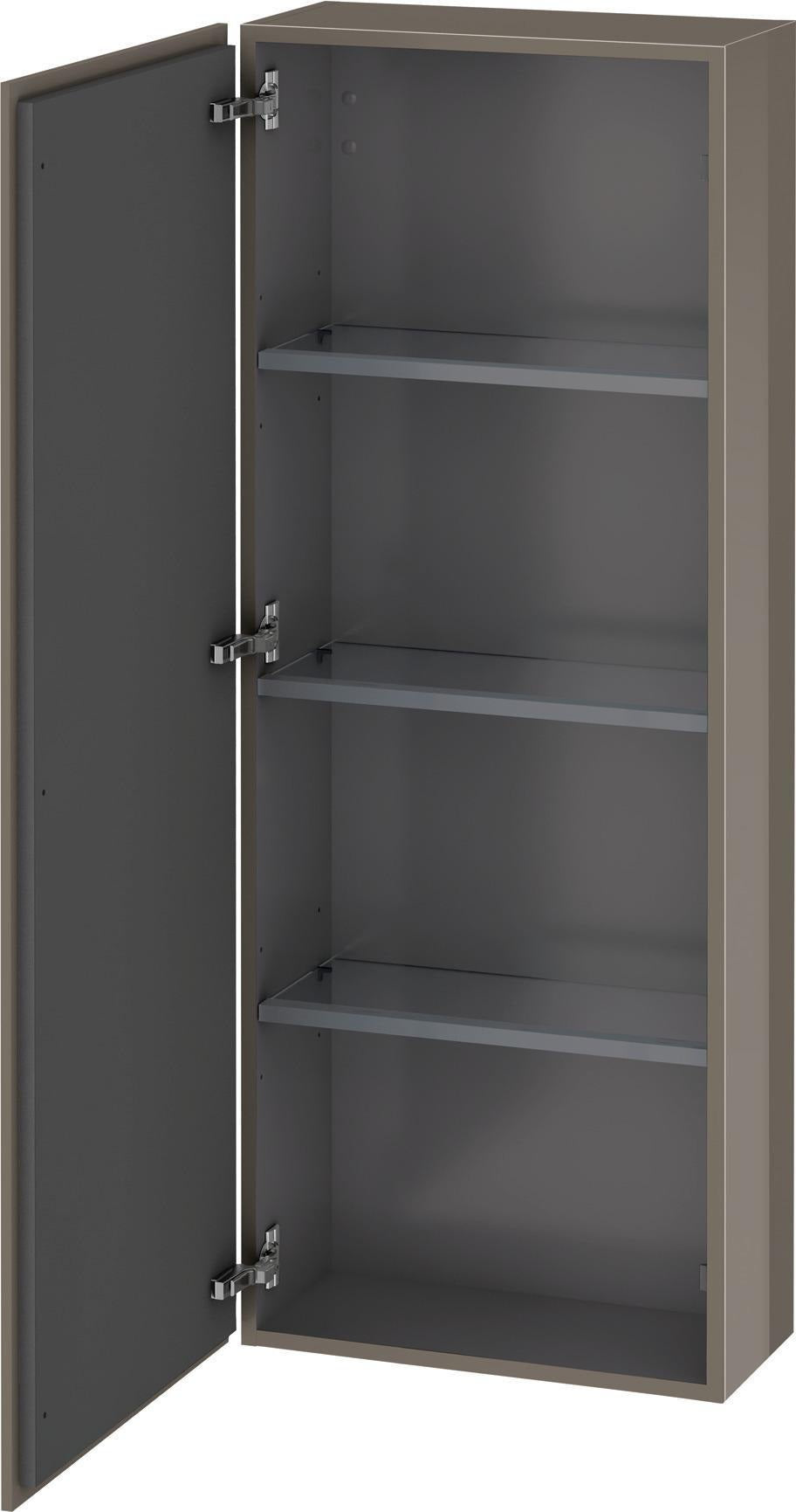 Duravit L-Cube Halbhochschrank 500 mm, 1 Tür links, betongrau matt, wandhängend, Soft-Close