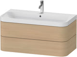 DURAVIT Happy D.2 c-shaped Waschtischset 975 mm wandhängend mit Tip-on und Soft-Close