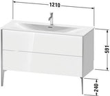 Duravit Waschtischunterbau XVIU 1210 mm weiß matt mit Tip-On-Technik und Siphonausschnitt